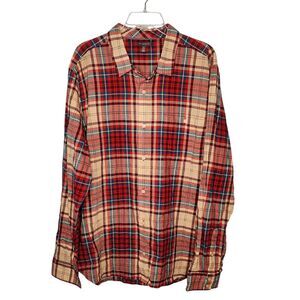 Toad & Co Men's Organic Cotton Plaid Long Sleeve Casual Button Down Shirt XL